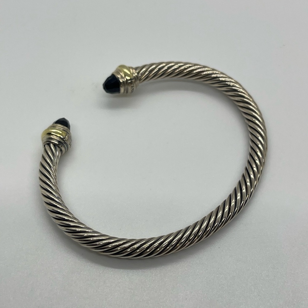 David Yurman Classic Cable Bracelet in Sterling Silver with 14k Yellow Gold - Picture 9 of 12